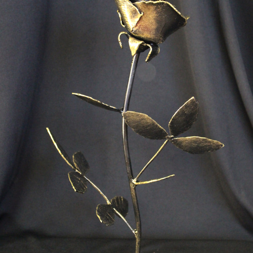 鉄のバラ 鉄の造形 薔薇のオブジェ オーダーメイド 手造 造形作品 鉄の
