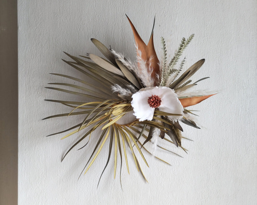 専用＊ソテツ＆ハナオクラ　ドライフラワーリース 専用＊ソテツ＆ハナオクラ ドライフラワーリース ソテツ＆ハナオクラ