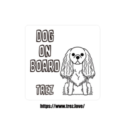 全8色 名前入り DOG ON BOARD キャバリア キング チャールズ スパニエル  ラインアート マグネット 1枚目の画像