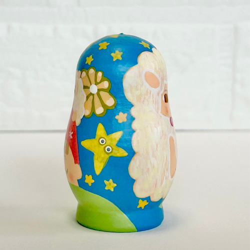 ひつじ【木箱付】マトリョーシカ。1個物。出産祝い・入園祝いの