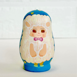 ひつじ【木箱付】マトリョーシカ。1個物。出産祝い・入園祝いの