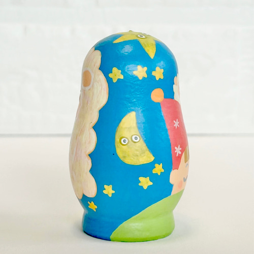 ひつじ【木箱付】マトリョーシカ。1個物。出産祝い・入園祝いの