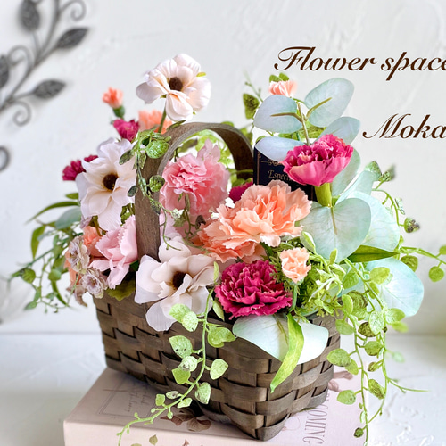 アートフラワーブーケラナンキュラスカロライナジャスミン立体絵画花造花