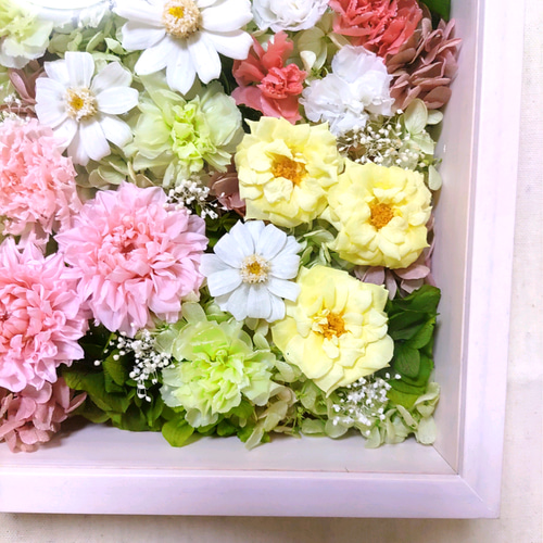 お花畑ボックスフラワー プリザーブドフラワー 壁飾り
