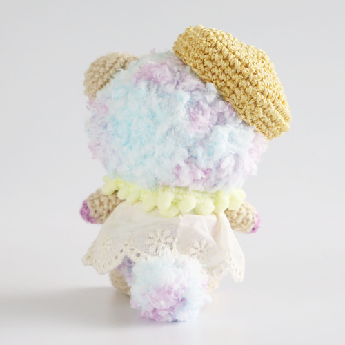 もこもこ毛糸のあみぐるみ：カラフルなくまちゃん あみぐるみ
