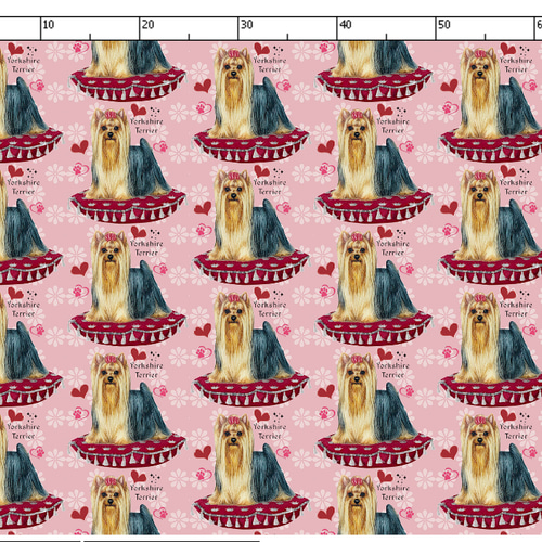 犬 犬柄 ヨーキーの可愛すぎるデザイン 生地 ヨークシャテリア