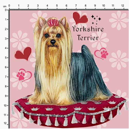 ハンドメイドオーダーパネルご紹介＊ヨーキーパネルのみ オリジナル 生地 パネル生地 ハンドメイド素材 犬柄 ヨーキー