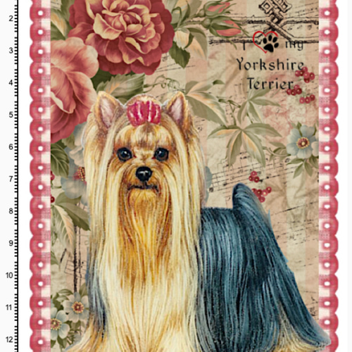 ハンドメイド】ヨークシャテリア風 子犬のテディドッグ 犬 犬柄