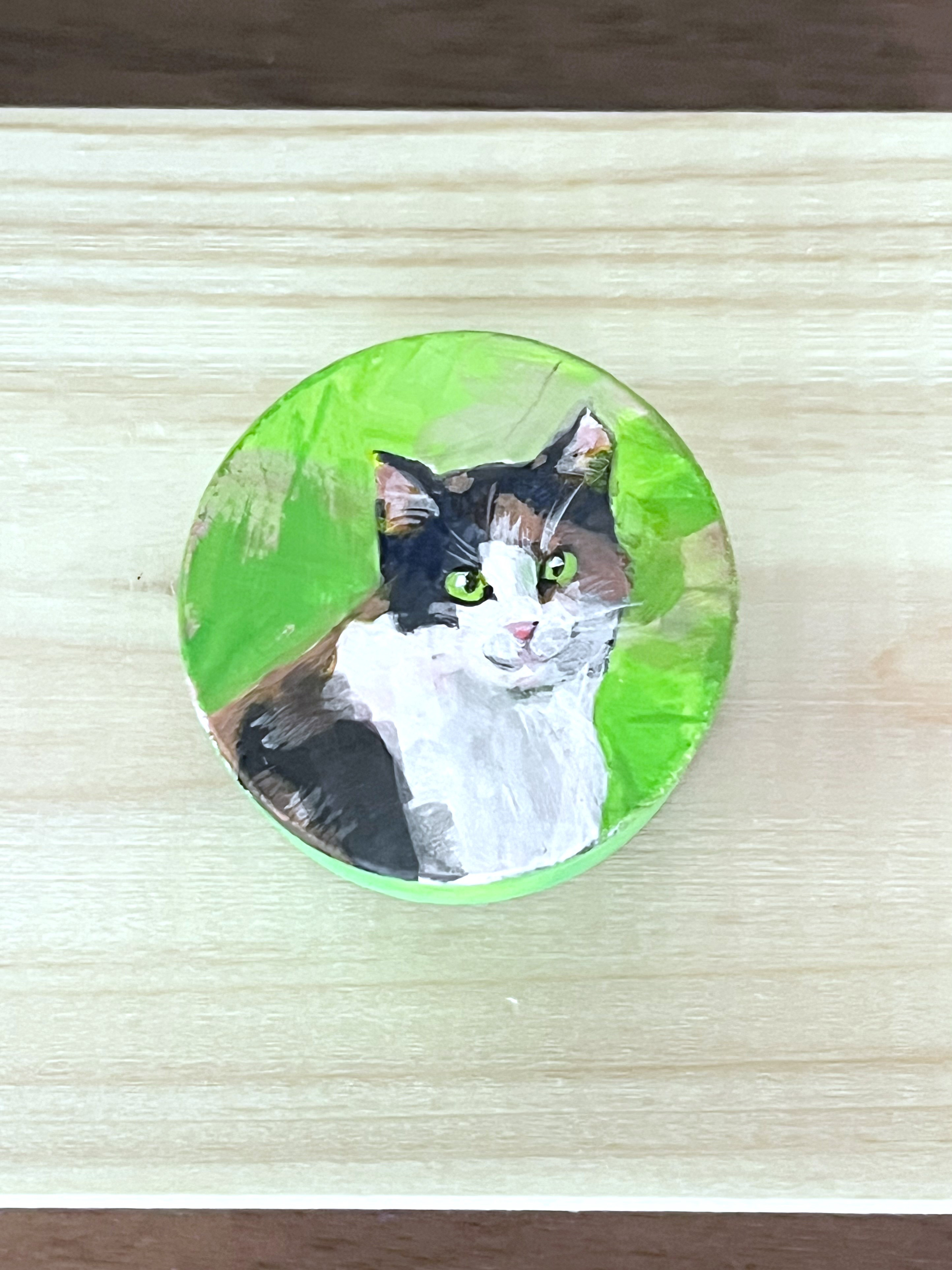 ねこにダリア、金木犀 原画 / Cat, Dahlia and Kinmokusei