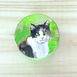絵画 猫 ねこ 三毛猫 ミニアート アクリル画 猫の置物 猫雑貨 art