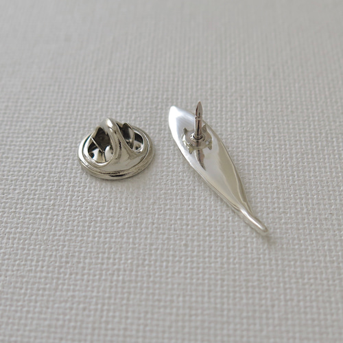 純銀製]オリーブリーフ・ピンブローチ( 3.1cm ) 1点物, ミニシルバー