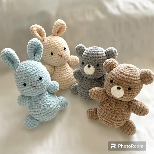 カラーオーダー】ぽっこりお腹のうさくまさん あみぐるみ CUPP(しゆ