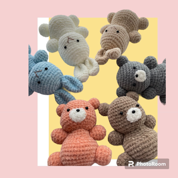 カラーオーダー】ぽっこりお腹のうさくまさん あみぐるみ CUPP(しゆ