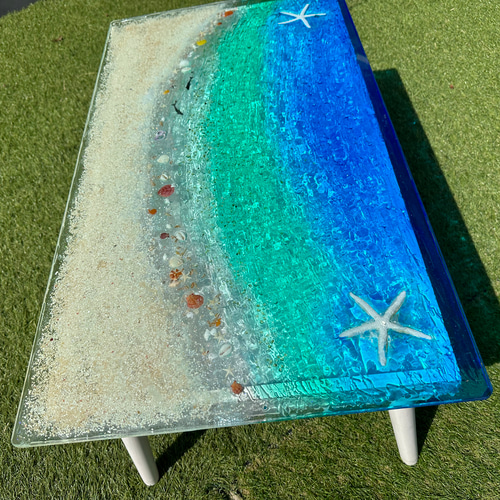 センターテーブル エメラルドグリーンの海 スターフィッシュと