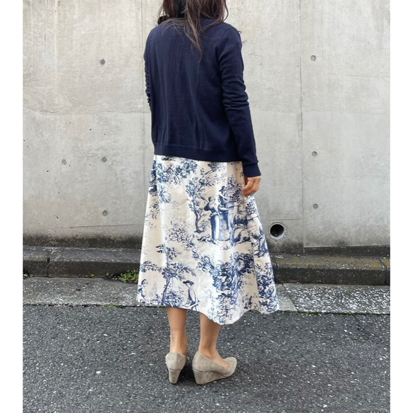 【再販】Toile de jouy フレンチスリーブワンピース【lris】 3枚目の画像