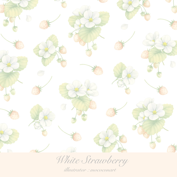 白いちご柄ミルキーピンク 手帳型スマホケース iPhone Android アンドロイド 全機種対応 花柄 バイカラー 7枚目の画像