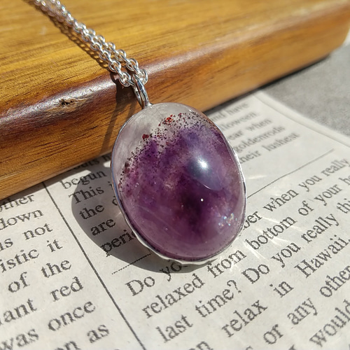 天然石スーパーセブンレピドクロサイトインクォーツ ペンダントトップ大粒