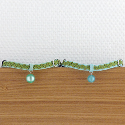 猫の首輪　トリミングブレード　ビバーチェ　黄緑 1枚目の画像