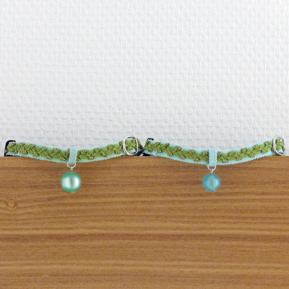 猫の首輪　トリミングブレード　ビバーチェ　黄緑 1枚目の画像