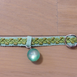 猫の首輪　トリミングブレード　ビバーチェ　黄緑 4枚目の画像