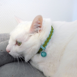 猫の首輪　トリミングブレード　ビバーチェ　黄緑 10枚目の画像