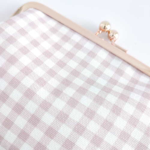 ファミリアfamiliar ×末富 がま口 小銭入れ 赤チェック柄 クマ