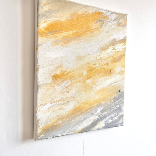 花 絵画 アート 抽象画 現代アート ゴールド 華やか オレンジ