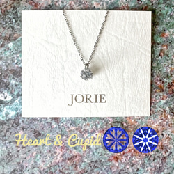 【JORIE】Heart & Cupid ♡美しい輝き一粒極上ネックレス　サージカルステンレス刻印 2枚目の画像