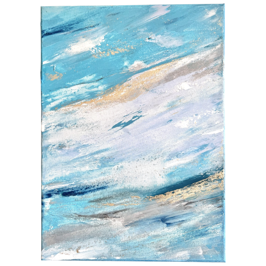 F4号 335×243㎜ 抽象画 テクスチャー アート 原画 海 空 絵 絵画
