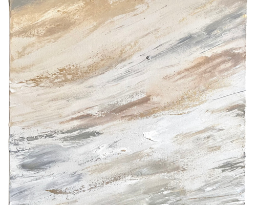 ECRU - 白 ベージュ グレー 絵画 油絵 抽象画 綺麗 絵 アート