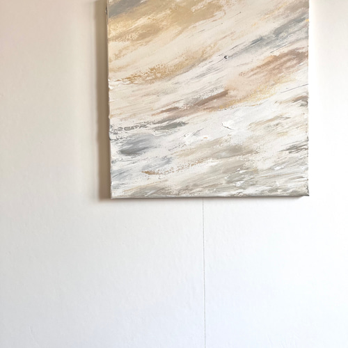 正規代理店 抽象画 Votruba作 Jiri 油彩画 白 はみださ ホワイト 絵画