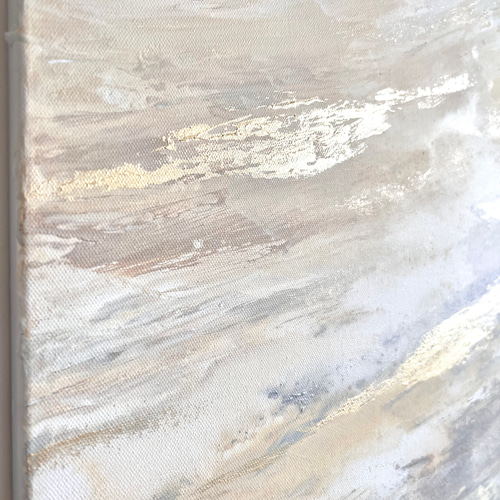 ECRU - 白 ベージュ グレー 絵画 油絵 抽象画 綺麗 絵 アート