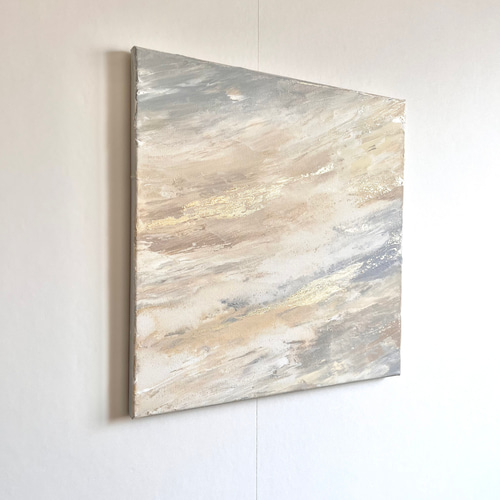 ベージュ　グレー　おしゃれ　絵画　絵　抽象画　アート作品　インテリア 1_4f977045ff4db1e492d08aec97f0