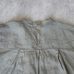 亞麻褶襉襯衫/卡其色/遠州紡織 第5張的照片