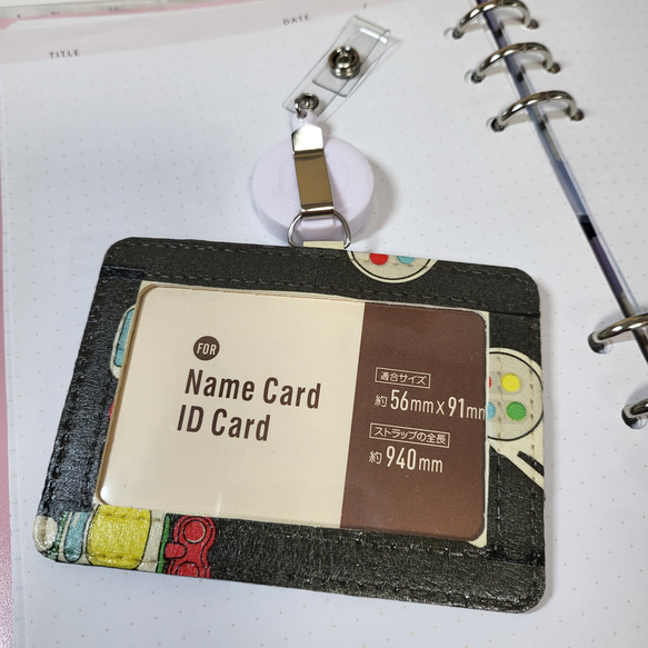 リール パスケース 定期入れ カードケース ネームホルダー IDホルダー 社員証 2枚目の画像