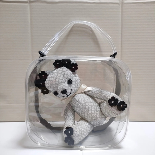 テディベアにつまみ細工のぬいぐるみ ぬいぐるみ MINA-FLOWERCRAFT