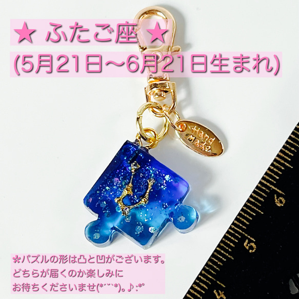 選べる12星座チャーム付き ✿︎ シマエナガちゃん ✿︎ シャカシャカキーホルダー /シェイカー 5枚目の画像