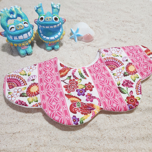 琉球スタイ❋360°もくもくスタイ~ミンサー 紅型~ スタイ・よだれかけ