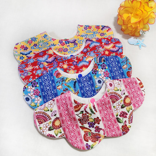 琉球スタイ❋360°もくもくスタイ~ミンサー 紅型~ スタイ・よだれかけ