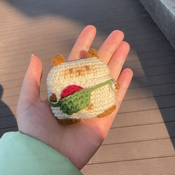 小さなかばんを背負った シャム猫☆AirPods 1/2/3/pro ケースcase☆綿製手作り編織り 7枚目の画像