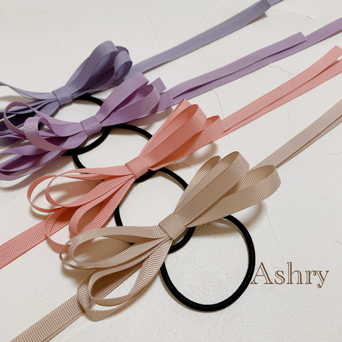 確認たらりんヘアリボン ヘアゴム596ミントブルーレース入学式