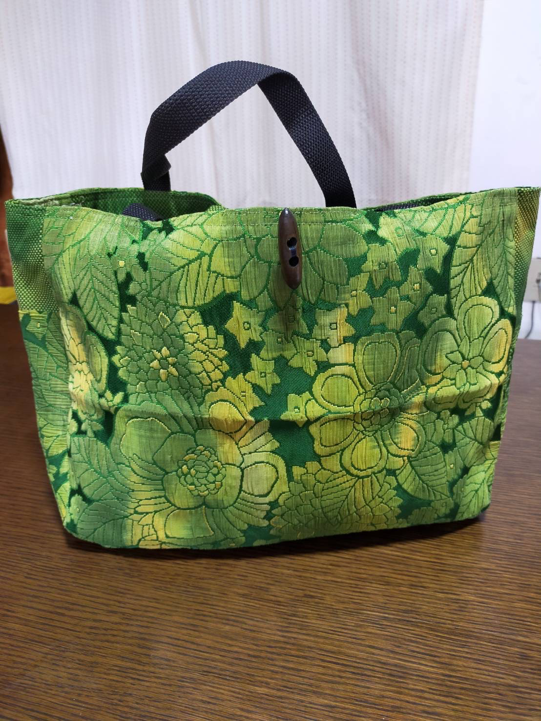 369 帯リメイク　緑の2wayミニバッグ 369 帯リメイク 緑の2wayミニバッグ 13 帯リメイク 【袋帯】緑 トート