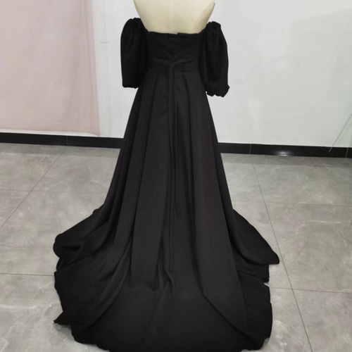 送料無料！人気上昇 オフショル 黑 パーティードレス 二次会 前撮り  