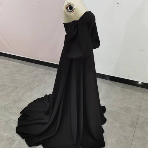 送料無料！人気上昇 オフショル 黑 パーティードレス 二次会 前撮り  