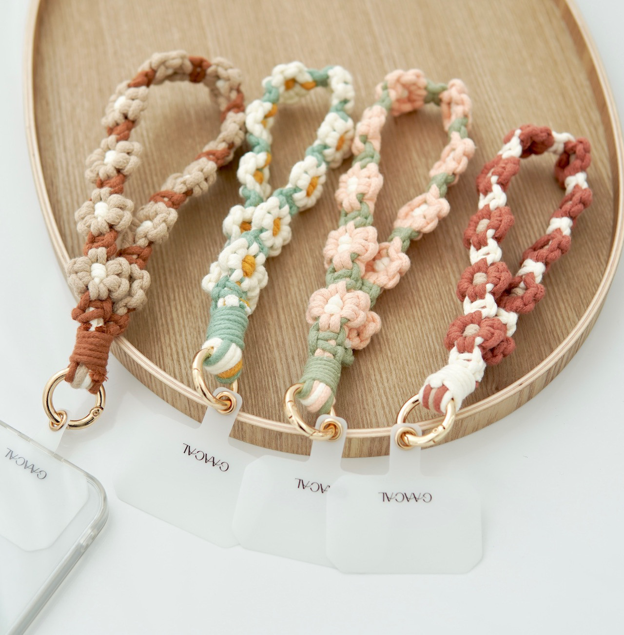 花つむぎ」マクラメフラワーチャームストラップ その他ファッション