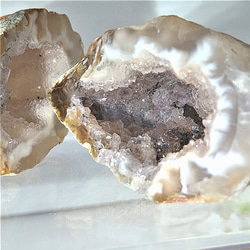 アゲートジオード（トレジャー瑪瑙） ドゥルージーアゲート　ペア１組（1対） 中　瑪瑙　水晶クラスター系　天然石置物 5枚目の画像