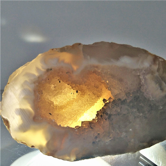 アゲートジオード（トレジャー瑪瑙） ドゥルージーアゲート　ペア１組（1対） 中　瑪瑙　水晶クラスター系　天然石置物 4枚目の画像