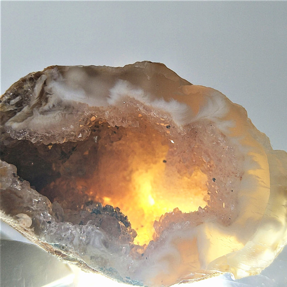 アゲートジオード（トレジャー瑪瑙） ドゥルージーアゲート　ペア１組（1対） 中　瑪瑙　水晶クラスター系　天然石置物 2枚目の画像