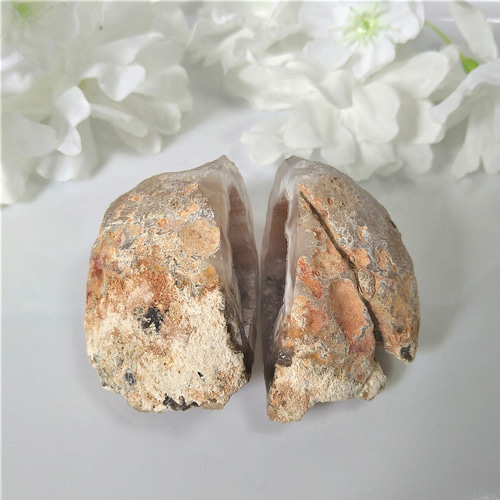 アゲートジオード（トレジャー瑪瑙） ドゥルージーアゲート ペア1組