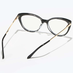 フォックス型｜ブラックフレーム｜老眼鏡、だてメガネ、近視用・乱視用・サングラスとして作成できます 4枚目の画像